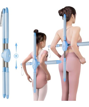 Bilbear Yoga Sticks for Posture Correction - Retractable Back Brace & Stretching Tool for Women, Men, and Children (Blue) - Buy Online on GoSupps.com