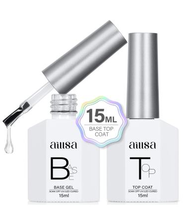 AILLSA Base and Top Coat Gel Nail Polish Set - Gel Top and Base Coat Nail Polish Soak Off U V LED Gel Polish Long Lasting Clear Gel Base Coat High Gloss Shine No Wipe Top Coat for DIY Nail Art at Home 2PCS 0.51 Fl Oz A-b... - Buy Online on GoSupps.com