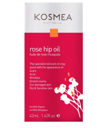 Kosmea Rosehip Oil   Sustainably Harvested  Anti-Aging Benefits for Face & Body   Premium Quality Oil Using the Entire Fruit  Seed & Skin - 1.42 fl oz