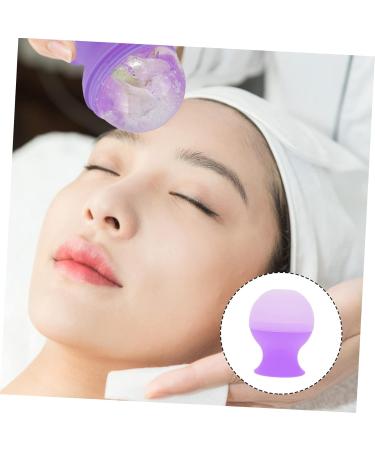 Housoutil Silicone Ice Cube Tray & Face Roller - Skin Care Tool for Facial Massage - Purple 9.5x7.2cm - International Shipping Available - Buy Online on GoSupps.com
