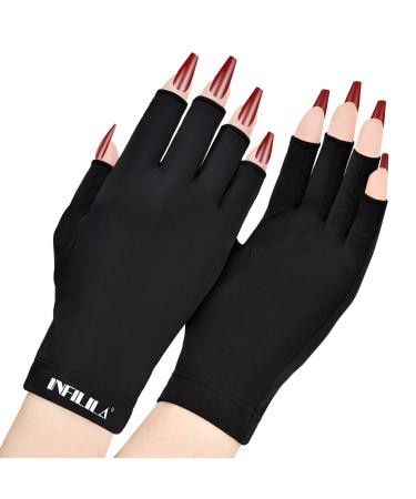 UV Gloves for Nails  INFILILA UV Light Gloves for Gel Nails  Professional UPF 50+ UV Protection Gloves for Gel Manicure Skin Care Fingerless Gloves for Protecting Hands from UV Nail Lamp (Black) A-Black - Buy Online on GoSupps.com