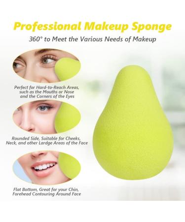 AUAUY 4Pcs Makeup Sponges Set - Professional Beauty Sponge Set for Foundation Blending - Multi-colored Fruit Shape Sponges for Cream, Liquid, and Powder - Dry & Wet Use - Buy Online on GoSupps.com