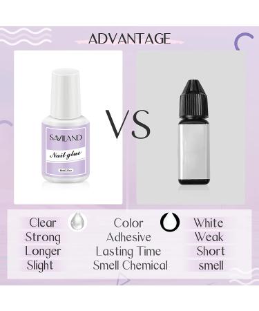 Saviland 12PCS/10ML Super Strong Nail Glue Set - Professional Long Lasting Gel for Nail Repair and Tips - Brush On Bond Gel for Press on Fake Nails - D-12PCS Nail Glue Set - Buy Online on GoSupps.com