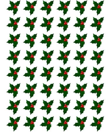 48 X HOLLY & BERRY LEAVES - CHRISTMAS - EDIBLE CUPCAKE CAKE TOPPERS D4 - Buy Online on GoSupps.com