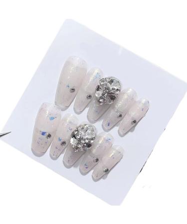 Handmade Long and Short Nail Patches for Artificial Nail Enhancement(Color:19508 Size:XS)