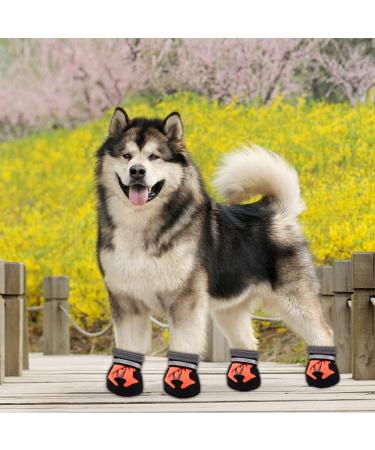 Waterproof Dog Shoes - 4 Pack with Reflective Straps | Anti-Slip Sole for Small & Medium Dogs - Winter Paw Protector (Blue/Orange XXL) - Buy Online on GoSupps.com