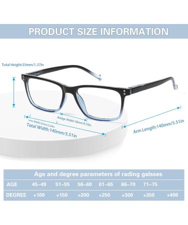Cojwis 5-Pack Classic Reading Glasses for Men & Women - Comfortable Rectangular Optical Aid Springs Hinge 1.75x Magnification 5 Colors - Buy Online on GoSupps.com