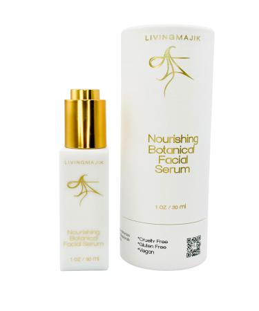 LivingMajik Nourishing Botanical Facial Serum | 1 oz | Anti-Aging Formula for Glowing Skin with Natural Ingredients Antioxidants & Essential Nutrients | Vegan & Cruelty-Free