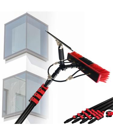 Telescopic Window Glass Cleaner 3.6m-10.8m Glass Cleaning Telescopic Rod Multi-Purpose Water Spray Brush Telescopic Cleaner Photovoltaic Cleaner with Scraper 7.2M/24FT