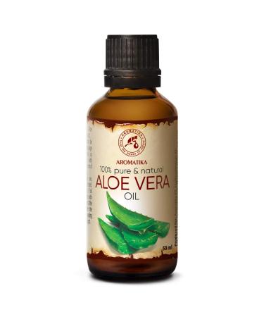 AROMATIKA Aloe Vera Oil 1.7 Fl Oz (50ml) - 100% Pure & Natural - Aloe Barbadensis - Brasil - Care for Skin - Body - Hair Growth - Face Moisturizer - Baby Oils - Used for Massage - Bath 1.69 Fl Oz (Pack of 1)