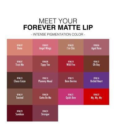 Ruby Kisses Forever Matte Liquid Lipstick 5 Pack - RFML02, RFML05, RFML07, RFML12, RFML19 - 1 Set - Buy Online on GoSupps.com