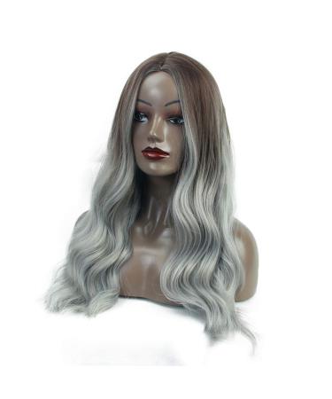 Shop Grey Curly Long Wig for Women - Brazilian Synthetic Hair for 50s 60s 70s 80s Cosplay - Buy Online on GoSupps.com