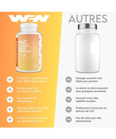 WFN Approved NAC N Acetyl Cysteine - 800 mg per capsule - 365 capsules - 12 months supply - High dosed vegan no additives - Made and tested in Germany - Buy Online on GoSupps.com