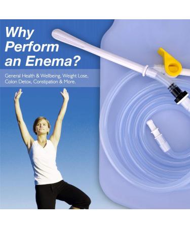 2L Enema Bag Kit for Colon Cleansing - Reusable Coffee Enema Kit with Silicone Hose and Nozzle Tips - Buy Online on GoSupps.com