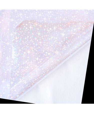 Transparent Holographic Laminate Sheets - A4 Size Self-Adhesive Film for DIY Crafts - 10 Sheets | Waterproof Vinyl Sticker Paper with Broken Glass and Stars Design - Buy Online on GoSupps.com