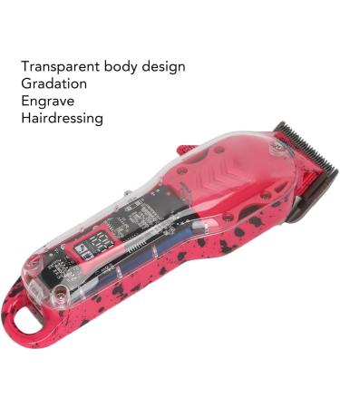 Electric Hair Trimmer Rechargeable Barber Clipper with Colorful Guided Combs LED Display Transparent Hair Cutting Tools for Home Salon (Red) - Buy Online on GoSupps.com