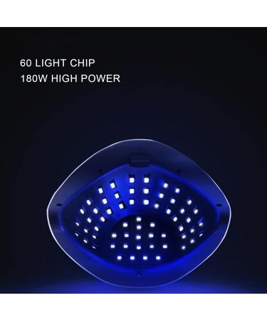 Buy 180W UV Gel Nail Dryer - UV LED Nail Lamp with 4 Timers & Auto Sensor for Perfect Shellac Manicure - Buy Online on GoSupps.com