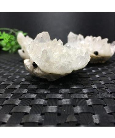 SDWGLD Healing Aura Crystal - Natural Clear Quartz Hedgehog Cluster 60-70mm | Shop Internationally - Buy Online on GoSupps.com