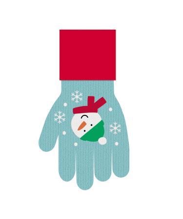 Giftmaker Childrens Christmas Gloves Santa Snowman Red Blue Unisex Onesize