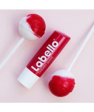 Labello Cherry Shine Lip Care Stick - 4.8g | Red Shimmer & Cherry Aroma | Mineral Oil-Free International Shipping - Buy Online on GoSupps.com