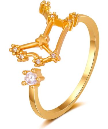 Zodiac Sign Ring | 12 Constellation Adjustable Horoscope Collection | Perfect Birthday Gift for Women & Teenage Girls - Buy Online on GoSupps.com