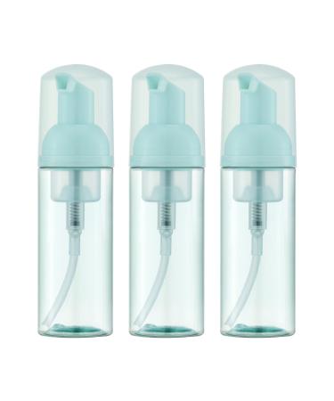 Owlyee 2oz Foam Bottle (3PCS) Empty Foaming Pump Dispenser for Hand Soap, Lash Cleanser, Shampoo to Travel (60ml, Green) 3Pcs Green