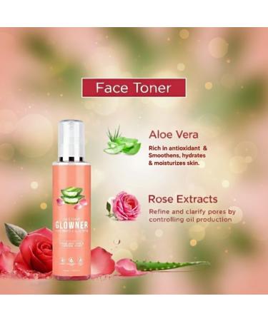 Vishopy Organic Glowner Face Toner Face Mist Alcohol Free Rose Water 100ml Pore Minimizing Tightening Natural Toner Spray for Glowing Skin - All Skin Types - Buy Online on GoSupps.com