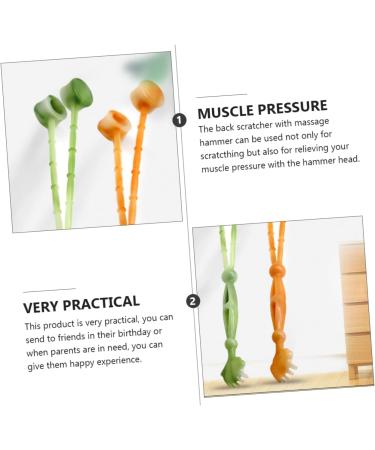 Frcolor 9-Piece Two-Colored Tai Chi Hammer Back Scratcher & Massage Tool - Portable Self-Massage Fitness Equipment (40x3.4cm) in Orange & Green - Buy Online on GoSupps.com
