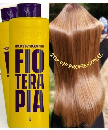 Top Vip Cosmetic Brazilian Keratin Treatment 2X1000ml - 2 Units | Progressive Brush for Straightening & Smoothing | Thermal Sealing | Free Gifts - Buy Online on GoSupps.com