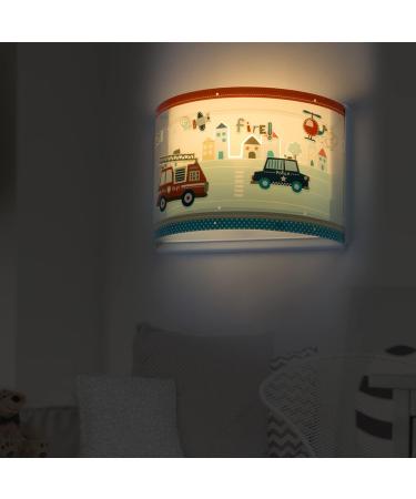 Dalber Children's Wall Lamp - Police Cars Design | Blue Wall Light for Kids' Rooms | Model 60618 E27 - Buy Online on GoSupps.com