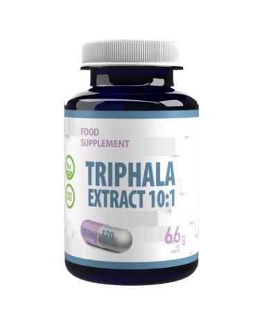 Triphala Extract 10:1 (4500mg Equivalent) 120 Vegan Capsules Certificate of Analysis by AGROLAB Germany High Strength Supplement No Fillers or Bulkers Gluten and GMO Free