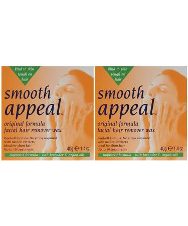 Smooth Appeal 40g Wax Original Formula Facial Hair Remover x2