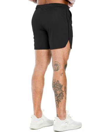 PIDOGYM Men's 5 Inch Workout Running Shorts - Lightweight Mesh Gym Shorts for Bodybuilding Training - Black, X-Large - Buy Online on GoSupps.com