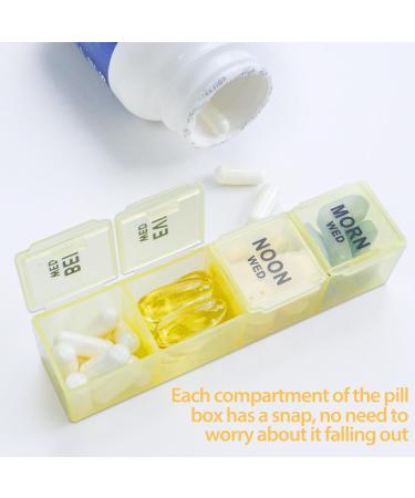 Weekly Pill Organizer for 4 Times a Day | 7-Day & 28-Day Portable Medication Box | Moisture-Proof Vitamin & Supplement Storage - Rainbow Color - Buy Online on GoSupps.com