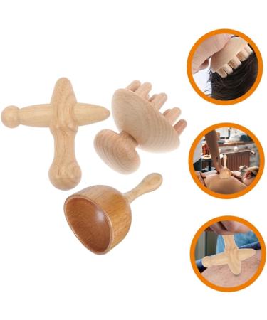 Fomiyes Household Cupboards Beech Wood Massage Set - Mushroom Head Massage Cups for Neck & Lymph Care | Perfect for Travel - Buy Online on GoSupps.com