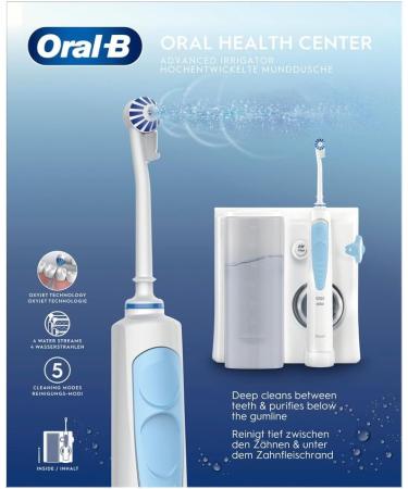 Oral-B Oral Health Center Mouthwash System | 2 Replacement Nozzles | Gentle Tooth Cleaning & Healthier Gums with Oxyjet Technology | 5 Pressure Levels | White/Blue - Buy Online on GoSupps.com