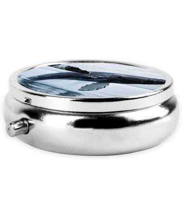 Killer Whale Round Pill Box | 3 Compartment Portable Travel Medicine Organizer | Mini Decorative Pocket Purse for Vitamins & Tablets - Buy Online on GoSupps.com