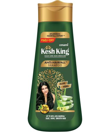 Kesh King Ayurvedic Shampooing anti-chute 300 ml Aloe & 21 herbes R duit la chute des cheveux sans paraben ayurv dique pour tous les types de cheveux pack familial avec Kajal 300 g (Lot de 1)
