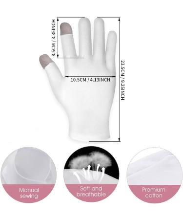 2 Pairs Moisturizing Gloves | 100% Cotton | Overnight Bedtime Spa Therapy for Dry, Sensitive Skin | Touch Screen Friendly | Premium Quality - Buy Online on GoSupps.com