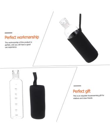 Alipis Clear Time Glass Scale Holder Water Juice Bottle with Cup Transparent Portable Drinking Practical 23.5X6.5X6.5CM Transparent - Buy Online on GoSupps.com