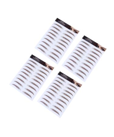 DRESSOOS Fake Eyebrow Stickers 4pcs Eyebrow Stickers Eyebrow Transfers Stickers Water Transfer Eyebrow Sticker 4d Semi-permanent
