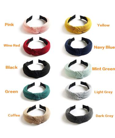 10 Multicolored Hair Ties for Women | Elastic Wide Fabric Turban Knots - Perfect for Girls | International Shipping Available - Buy Online on GoSupps.com