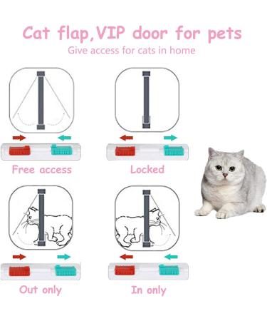 4-Way Locking Cat Flap Door for Interior & Exterior - White Medium Size for Cats & Small Dogs - Buy Online on GoSupps.com