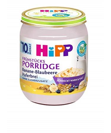 Hipp organic breakfast porridge banana blueberry oat porridge without added sugar 6 x 160g H 5403 Ban.-blue. - Buy Online on GoSupps.com