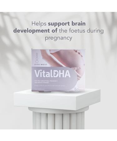 Zita West Vital DHA with Omega 3 | Prenatal Vitamin for Fertility, Pregnancy, and Breastfeeding | 60 Capsules - Buy Online on GoSupps.com