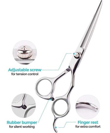 Dog Grooming Scissors Pet Grooming Trimmer Kit Pet Grooming Shears Set-Perfect Thinning Straight Curved Shears with Comb for Grooming Deshedding - Buy Online on GoSupps.com