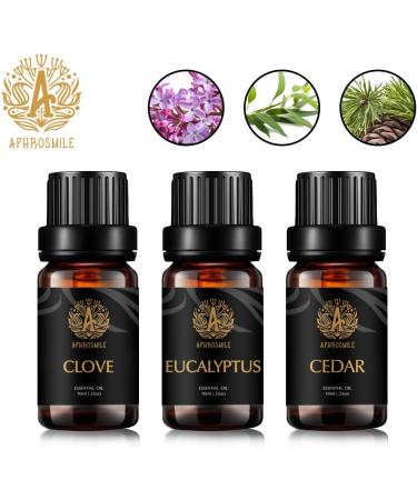 Aromatherapy Cedar Essential Oil Set for Diffuser 3X10ml 100% Pure Eucalyptus Essential Oil Kit for Humidifier - Eucalyptus Cedar Clove Essential Oil Set Aromatherapy Clove Essential Oils Kit - Buy Online on GoSupps.com