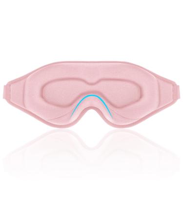 MTGBO Sleep Mask Eye Mask for Sleeping 3D Deep Contoured Eye Covers for Men and Women Eye Mask with Adjustable Strap & Lash Extensions Breathable Eye Cover Shade for Travel Yoga Nap(Pink)