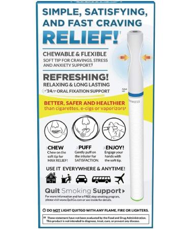 Smokeless Inhaler for Effective Smoking Cessation Support - Clinically Studied Oxygen Inhaler Quit Smoking Aid (1 Pack) - Buy Online on GoSupps.com