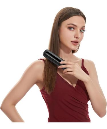 Mini Cordless Hair Straightening Brush for Women - USB Rechargeable Anti-Scald Ceramic Hot Comb - Lightweight Portable Hair Styler in White - Buy Online on GoSupps.com